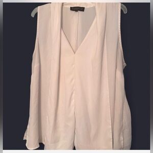 Eloquii Women's Cream V-Neck Blouse